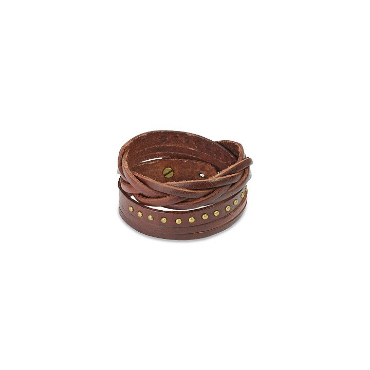 Bracelet cuir marron multi brins