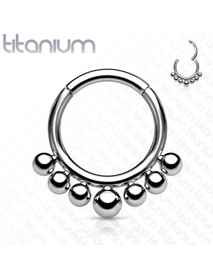 Anneau clicker titane billes décoratives | Daith, Septum