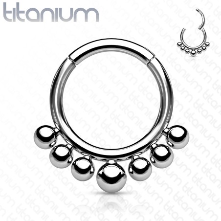 Anneau clicker titane billes décoratives | Daith, Septum