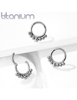 Anneau clicker titane billes décoratives | Daith, Septum