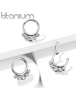 Anneau clicker titane cinq zircons | Daith, Septum