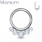 Piercing anneau titane 5 zircons (septum, daith) Piercing anneau titane 5 zircons (septum, daith)