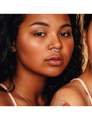 Anneau clicker argenté éventail serti zircons – Septum & hélix