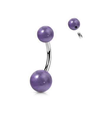 Piercing nombril améthyste naturelle – Tige acier chirurgical