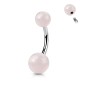 Piercing nombril pierres quartz rose