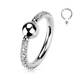 Anneau captive titane zircon – Hélix & conch
