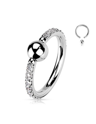 Anneau captive titane zircon – Hélix & conch