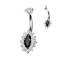 Piercing nombril titane zirconium noir marquise Piercing nombril titane zirconium noir marquise