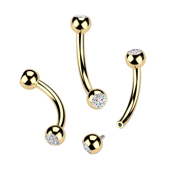 Piercing Arcade & Rook Or 24K – Titane ASTM F136 | Bijou Haut de Gamme