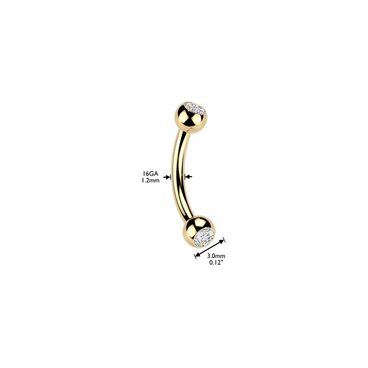 Piercing Arcade & Rook Or 24K – Titane ASTM F136 | Bijou Haut de Gamme