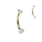 Piercing arcade zircons sertis griffes titane doré or 24K