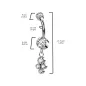 Piercing nombril titane pendentif 4 zircons blancs Piercing nombril titane pendentif 4 zircons blancs