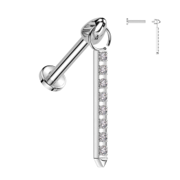 Piercing Labret Hélix Titane ASTM F136 – Zircons