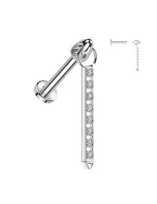 Piercing Labret Hélix Titane ASTM F136 – Zircons