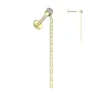 Piercing oreille en titane doré chaine