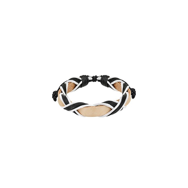 Bracelet cuir homme 3 tons