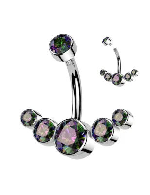 Piercing Nombril Titane ASTM F136 – Zircons Vitrail