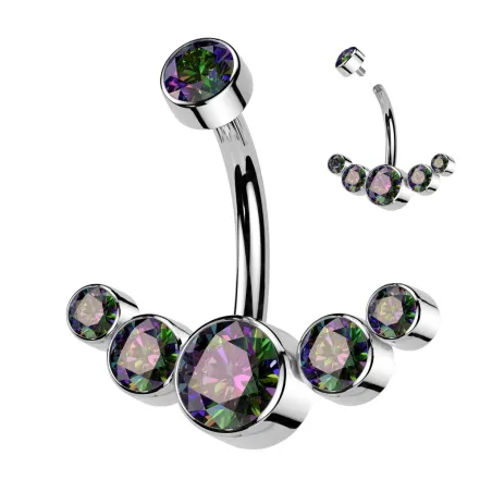 Piercing Nombril Titane ASTM F136 – Zircons Vitrail