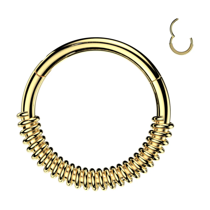 Anneau Clicker Doré Acier Chirurgical – Spirale Hélix