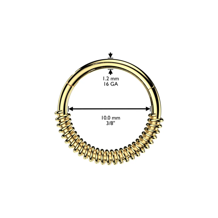 Anneau Clicker Doré Acier Chirurgical – Spirale Hélix