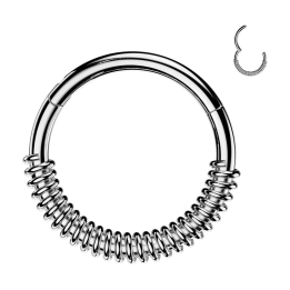 Anneau Clicker Argenté Acier Chirurgical – Spirale Cartilage