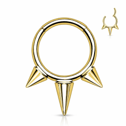 Anneau Clicker Titane Doré PVD – Septum & Oreille Pointes