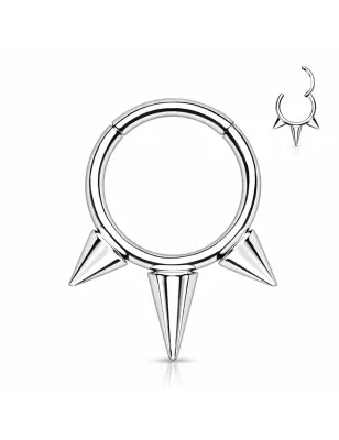 Anneau Clicker Titane Argenté – Septum & Oreille Pointes