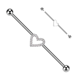 Piercing Industriel Titane ASTM F136 – Cœur Zircons