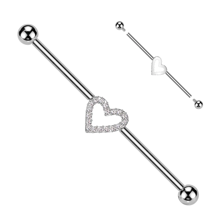 Piercing Industriel Titane ASTM F136 – Cœur Zircons
