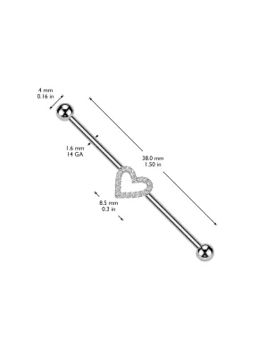 Piercing Industriel Titane ASTM F136 – Cœur Zircons