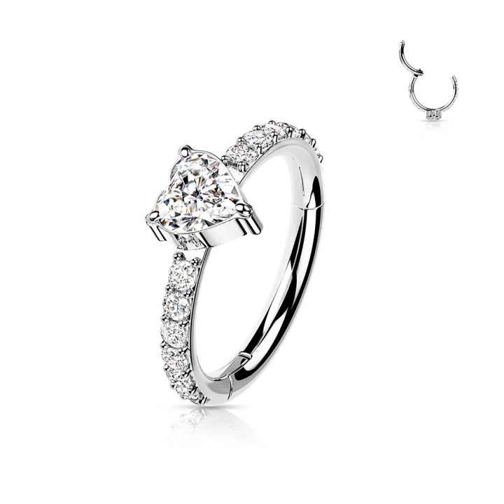 Anneau Hélix Conch Titane ASTM F136 – Zircon Cœur