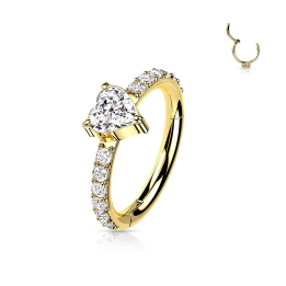 Anneau Hélix Conch Doré Titane ASTM F136 – Zircon Cœur