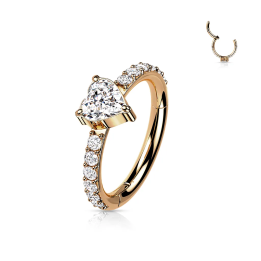 Anneau Hélix Conch Rose Gold Titane ASTM F136 – Cœur