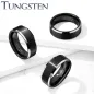 Bague homme tungstène centre noir brossé Bague homme tungstène centre noir brossé