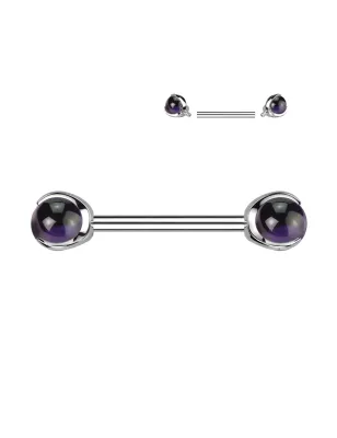Piercing téton titane ASTM F136 améthyste – élégant