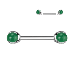 Piercing téton titane ASTM F136 jade vert – élégant