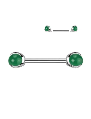 Piercing téton titane ASTM F136 jade vert – élégant