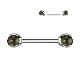 Piercing téton titane ASTM F136 obsidienne – élégant