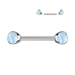 Piercing téton titane ASTM F136 opalite blanche – élégant