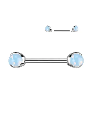 Piercing téton titane ASTM F136 opalite blanche – élégant