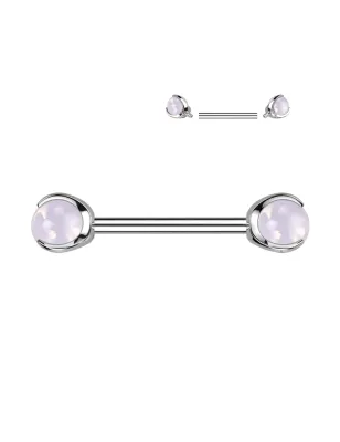 Piercing téton titane ASTM F136 opalite rose – élégant