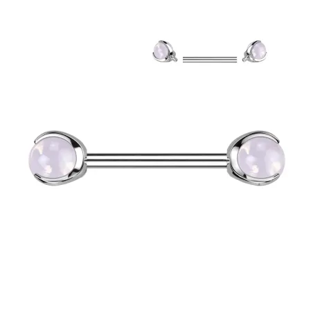 Piercing téton titane ASTM F136 opalite rose – élégant