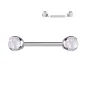 Piercing téton en titane avec opalines rose Piercing téton en titane avec opalines rose