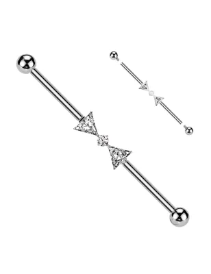 Piercing industriel titane ASTM F136 nœud papillon zircon