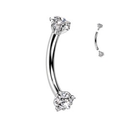 Piercing arcade rook titane ASTM F136 étoiles zircon