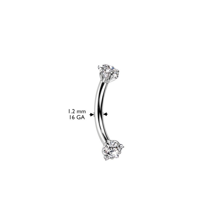 Piercing arcade rook titane ASTM F136 étoiles zircon
