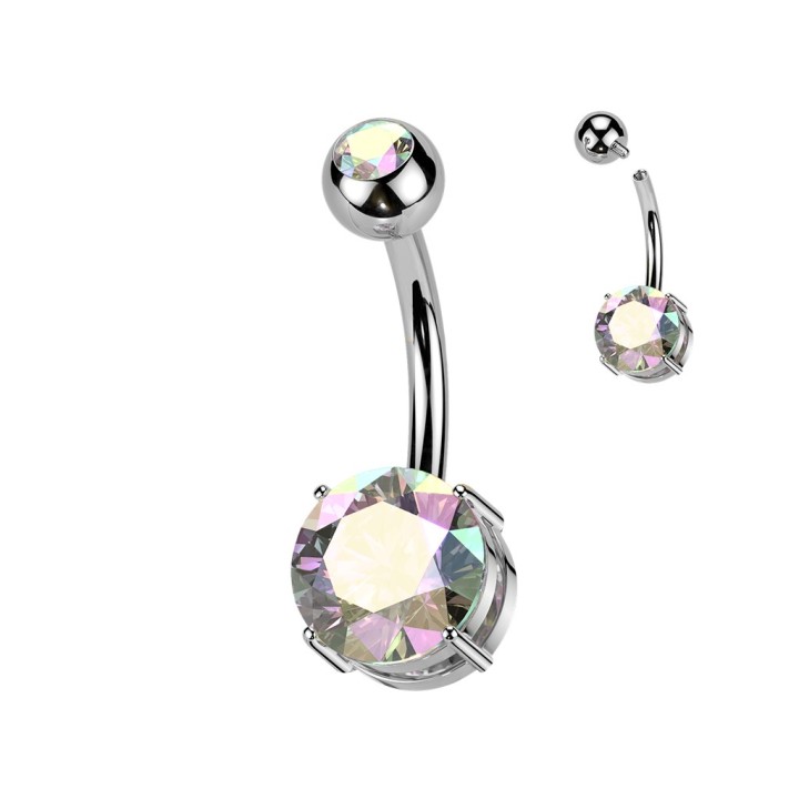 Piercing nombril titane ASTM F136 zircon Aurore Boréale