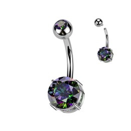 Piercing Nombril Titane ASTM F136 Zircon Vitrail Multicolore