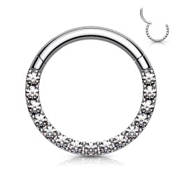 Anneau Clicker Pavé Zircons Blancs Daith Septum Acier 316L – 6, 8 et 10 mm | Piercing Street