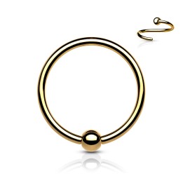 Anneau Captif Nez Cartilage Titane ASTM F136 Doré PVD – 0,8 et 1 mm | Piercing Street